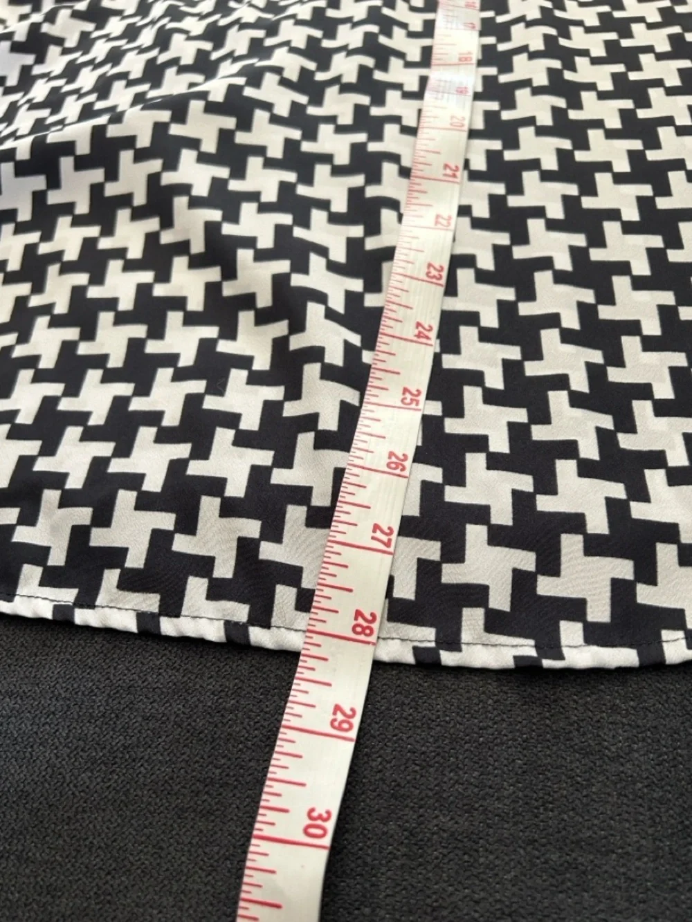 Michael Kors Black and White Houndstooth Button-Down Top